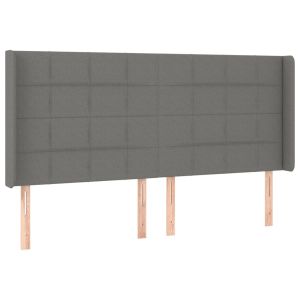 vidaXL cabecero con orejas de tela gris oscuro 183x16x118/128 cm