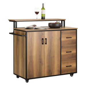 Isla de cocina con 2 puertas 1 estante adicional knl02-pf sobuy