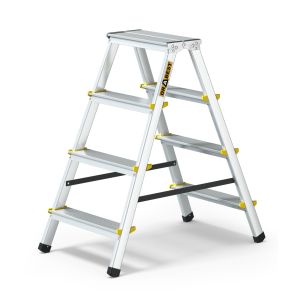 Escalera aluminio de tijeras doble subida de 4 peldaños