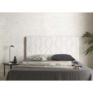 Cabecero rubí para cama de 120 de polipiel blanco 154x115x8.