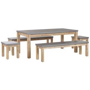 Conjunto de comedor gris ostuni
