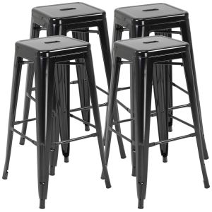 Taburetes de bar 43x43x76 cm metal Homcom, hogar - cocina