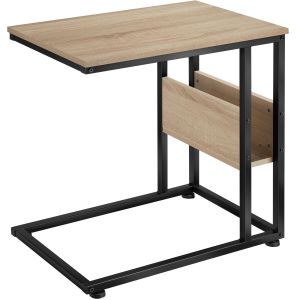 Mesa auxiliar 55x36,5x60cm, madera industrial clara, roble sonoma