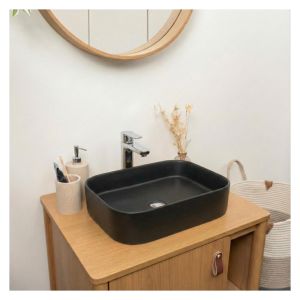 Lavabo sobre encimera rectangular de cerámica naya, 45x38cm