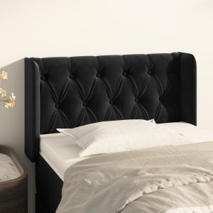 Cabecero de terciopelo negro 83x16x78/88 cm eso9996