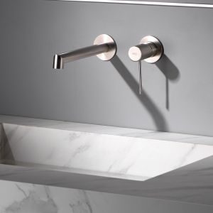 Imex - grifo monomando lavabo empotrado níquel serie line