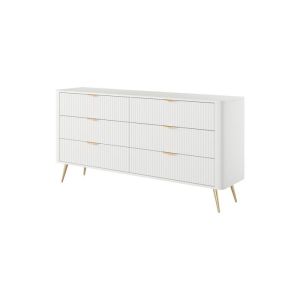 Cómoda - 6 cajones - blanco 163,2 x 81,2 x 38 cm