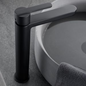 Monomando lavabo alto roma negro mate [ imex® ]