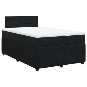 vidaXL cama box spring con colchón terciopelo negro 120x190 cm