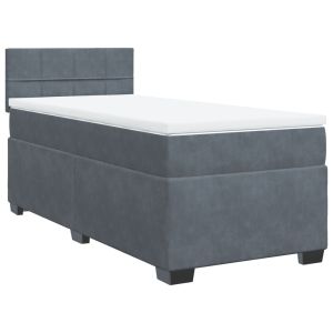 vidaXL cama box spring con colchón terciopelo gris oscuro 80x200 cm