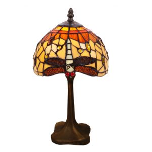 Lámpara sobremesa tiffany base con forma serie belle amber ø 20cm
