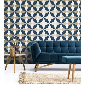 Papel pintado gaulan lavable con estrellas grandes y detalles 5.23m²