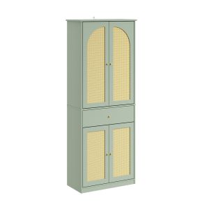 Sobuy set de 2 escaparate para zapatos con rattan verde