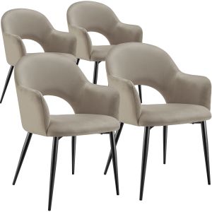 4 sillas de comedor aspecto terciopelo 57 x 61,5 x 87,5 cm gris topo