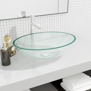 Lavabo de vidrio transparente 50x37x14 cm es1987
