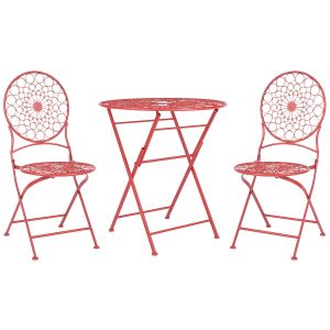 Conjunto de balcón plegable scario metal rojo