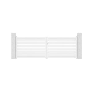 Portón abatible 3,5m vogel al.120cm alu blanco + motorización ranger b150