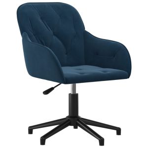 Cadeira de escritório giratória - helloshop26 - veludo azul - ajustável em