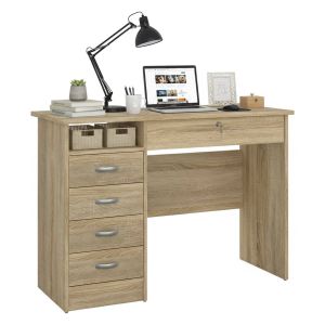 Escritorio amor, tablero marrón, madera nobilitada roble