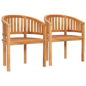 vidaXL sillas banana 2 unidades madera maciza de teca