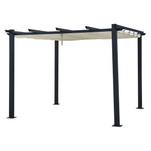 Pérgola autoportante beige 3 × 3m cassis estructura de aluminio