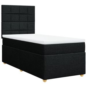 vidaXL cama box spring con colchón tela negro 100x200 cm