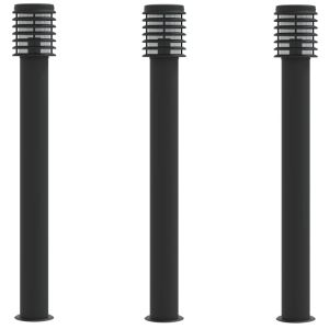 Lámparas de pie de exterior 3 piezas 110 cm