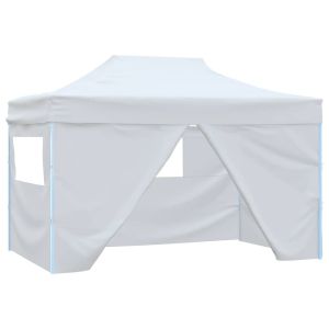 vidaXL carpa plegable profesional con 4 paredes acero blanco 280x410x315 cm