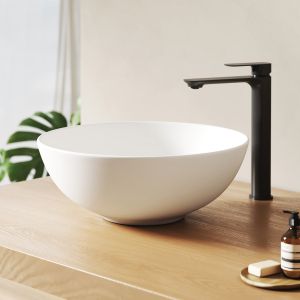 Emke lavabo redondo de encimera de cerámica 42x42x15.5cm, color terracota