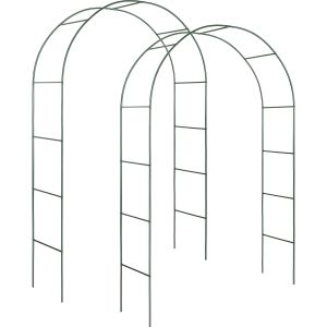 2 arco para enredaderas de acero, verde 140 x 40 x 240 cm