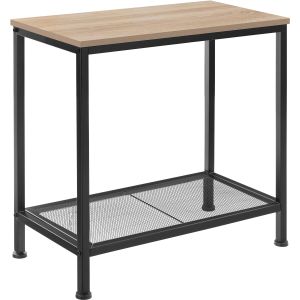 Mesa auxiliar 60x30,5x60,5cm, madera industrial clara, roble sonoma
