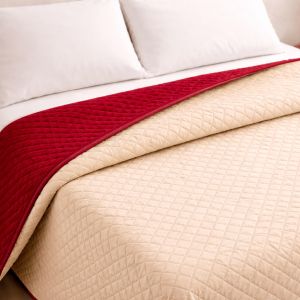 Colcha bicolor reversible beige/rojo cama 135cm donegal collections