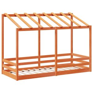 vidaXL techo de cama infantil madera maciza marrón 75x190 cm