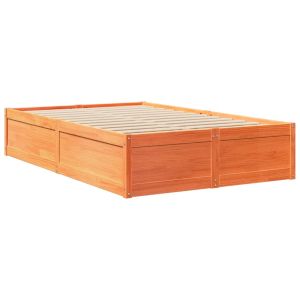 vidaXL estructura de cama sin colchón madera maciza marrón 120x190 cm