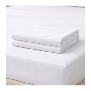 Sábana bajera 100% algodón hotel  1 ud. 135 x 190/200  blanco