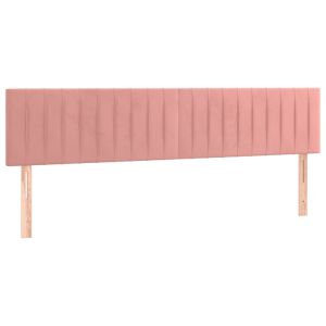 vidaXL cabecero con LED de terciopelo rosa 200x5x78/88 cm