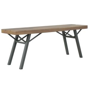 Banco de jardín de madera maciza de acacia 120 cm es2140
