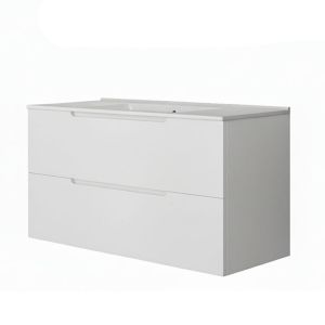 Móveis banho lavatório, victoria 100x45 cm branco fosco 2 gavetas suspensas