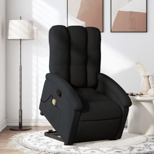 Sillón reclinable de masaje elevable tela negro qweo4673