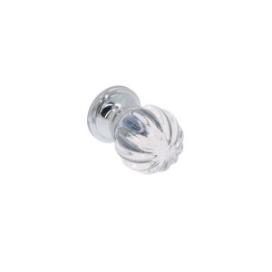 Pomo para muebles en zamac y cristal, 30 mm de diam,