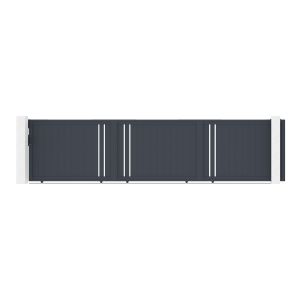 Puerta corredera 6m giona h.140 aluminio gris