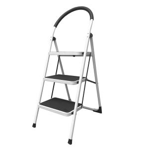 Escalera plegable acero 3 peldaños 118x48x68cm antideslizante asa acolchada