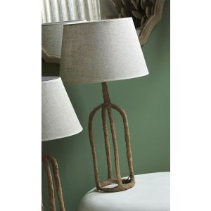Lampara sobremesa papel mache asim marron 72cms. 40dx72 cms