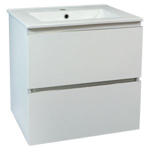 Mueble alto trendy 2 cajones - 60cm - acabado blanco mate - lavabo