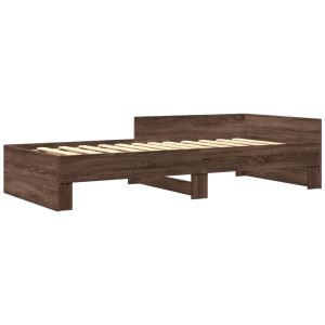vidaXL estructura de cama sin colchón madera marrón roble 75x190 cm