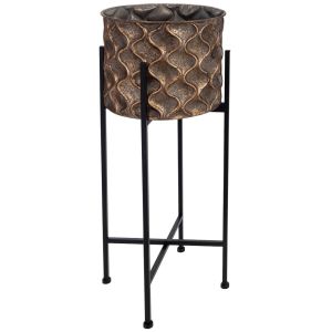 Macetero de metal dorado 29x29x71h cm