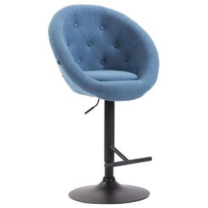 Taburete de bar tapizado - azul - metal - 1 ud.