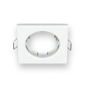 Aro cuadrado fijo para bombilla LED gu10 blanco(aro-003)