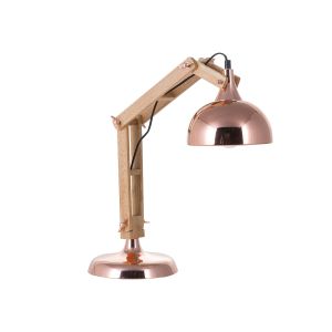 Lámpara de escritorio salado ajustable madera cobrizo