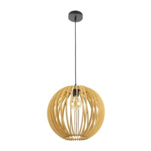 Suspensión - ubinga - madera natural - estilo vintage - interior eléctrico